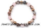 CGB8496 8mm rose quartz, zebra jasper & hematite energy bracelet