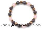 CGB8498 8mm rose quartz, brecciated jasper & hematite energy bracelet