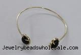 CGB851 10mm flat round agate gemstone bangles wholesale