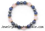 CGB8524 8mm rose quartz, lapis lazuli & hematite energy bracelet