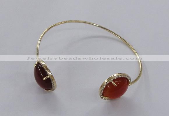 CGB855 15mm flat round agate gemstone bangles wholesale