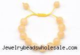 CGB8553 12mm round honey jade adjustable macrame bracelets