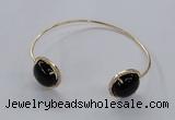 CGB856 15mm flat round agate gemstone bangles wholesale