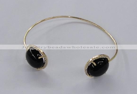 CGB856 15mm flat round agate gemstone bangles wholesale