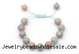 CGB8580 12mm round serpentine jasper adjustable macrame bracelets