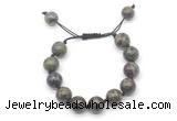 CGB8583 12mm round dragon blood jasper adjustable macrame bracelets