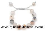 CGB8601 12mm round montana agate adjustable macrame bracelets