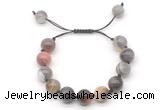 CGB8605 12mm round Botswana agate adjustable macrame bracelets