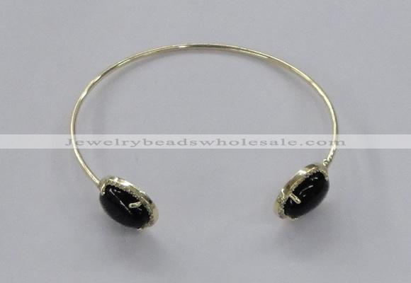 CGB861 10*14mm oval agate gemstone bangles wholesale