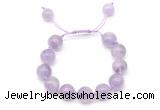 CGB8618 12mm round lavender amethyst adjustable macrame bracelets