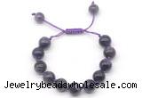 CGB8621 12mm round grade AB amethyst adjustable macrame bracelets