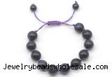 CGB8636 12mm round purple tiger eye adjustable macrame bracelets