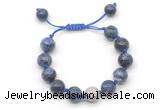 CGB8645 12mm round sodalite adjustable macrame bracelets