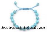 CGB8652 8mm,10mm round blue howlite adjustable macrame bracelets