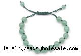 CGB8656 8mm,10mm round green aventurine adjustable macrame bracelets