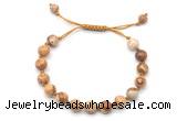 CGB8675 8mm,10mm round picture jasper adjustable macrame bracelets