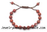 CGB8678 8mm,10mm round red jasper adjustable macrame bracelets