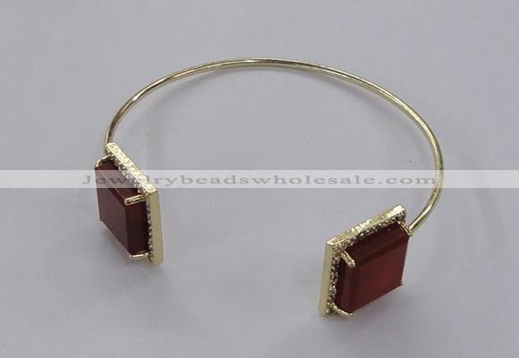 CGB868 15*15mm square agate gemstone bangles wholesale