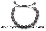 CGB8682 8mm,10mm round coffee jasper adjustable macrame bracelets