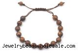 CGB8683 8mm,10mm round elephant skin jasper adjustable macrame bracelets