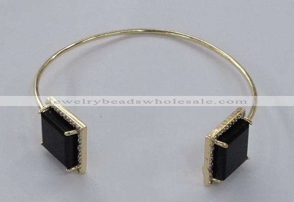 CGB869 15*15mm square agate gemstone bangles wholesale