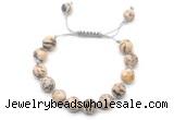 CGB8695 8mm,10mm round feldspar adjustable macrame bracelets