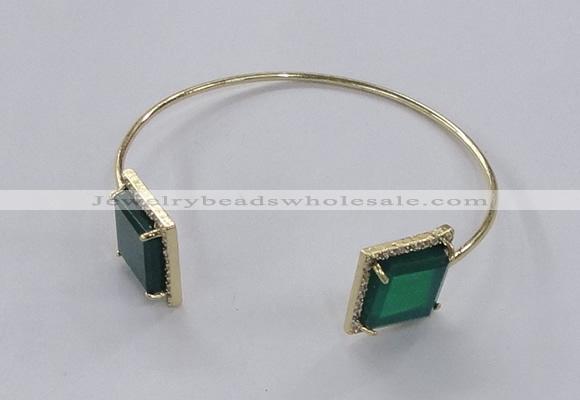 CGB870 15*15mm square agate gemstone bangles wholesale