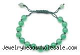 CGB8701 8mm,10mm round green agate adjustable macrame bracelets