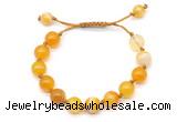 CGB8709 8mm,10mm round yellow banded agate adjustable macrame bracelets