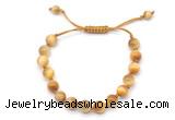 CGB8725 8mm,10mm round golden tiger eye adjustable macrame bracelets