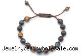 CGB8730 8mm,10mm round colorful tiger eye adjustable macrame bracelets