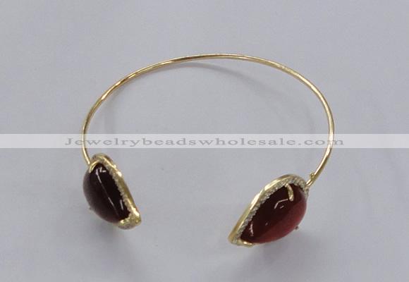 CGB875 15*20mm flat teardrop agate gemstone bangles wholesale