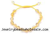 CGB8751 8mm,10mm round citrine adjustable macrame bracelets