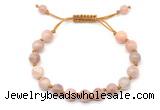 CGB8752 8mm,10mm round sunstone adjustable macrame bracelets