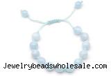 CGB8758 8mm,10mm round aquamarine adjustable macrame bracelets