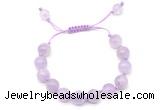 CGB8759 8mm,10mm round lavender amethyst adjustable macrame bracelets