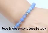 CGB8831 8mm, 10mm blue agate & drum hematite power beads bracelets