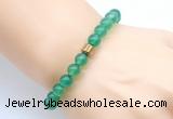 CGB8832 8mm, 10mm green agate & drum hematite power beads bracelets