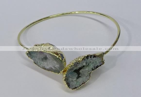 CGB885 13*18mm - 20*25mm freeform druzy agate gemstone bangles