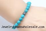 CGB8856 8mm, 10mm turquoise & drum hematite power beads bracelets