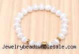 CGB8860 8mm, 10mm tibetan agate, drum & rondelle hematite beaded bracelets