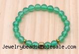 CGB8862 8mm, 10mm green agate, drum & rondelle hematite beaded bracelets