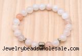 CGB8864 8mm, 10mm pink aventurine, drum & rondelle hematite beaded bracelets