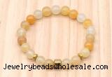 CGB8865 8mm, 10mm yellow aventurine, drum & rondelle hematite beaded bracelets