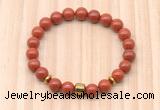 CGB8867 8mm, 10mm red jasper, drum & rondelle hematite beaded bracelets