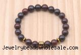 CGB8868 8mm, 10mm brecciated jasper, drum & rondelle hematite beaded bracelets