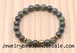 CGB8871 8mm, 10mm dragon blood jasper, drum & rondelle hematite beaded bracelets