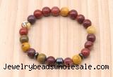 CGB8875 8mm, 10mm mookaite, drum & rondelle hematite beaded bracelets