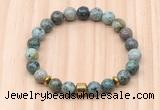 CGB8877 8mm, 10mm African turquoise, drum & rondelle hematite beaded bracelets