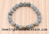 CGB8879 8mm, 10mm labradorite, drum & rondelle hematite beaded bracelets